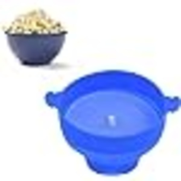 Hopfällbar popcornskål i silikon blå