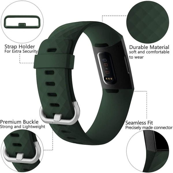 Vattentätt watch Fitness Sportband Armband kompatibel med Fitbit Charge 4 / Fitbit Charge 3 Se- Multi Color Olive Green Olive Green Small