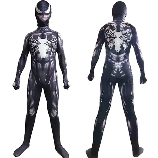 Venom Spiderman Bodysuit Voksne Børn Kostume Superhelte Kostumer Drenge Halloween Fest Cosplay Jumpsuit Outfits 170cm