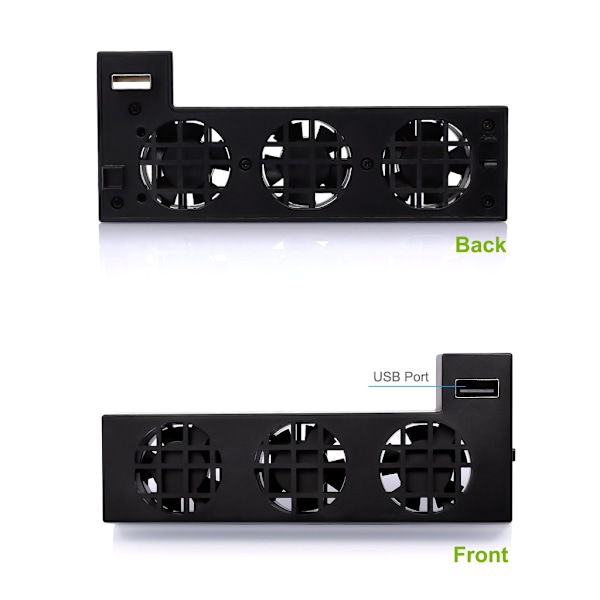 Kylfläkt för Xbox One X med extra USB-port