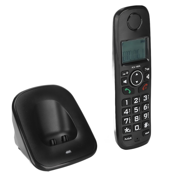 Trådløs telefonhåndsæt Trådløs telefon med nummerpræsentation Gratis opkald One Touch Dial LCD-display EU-stik 100‑240V