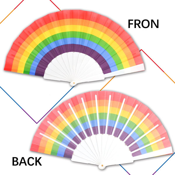 6 stk Rainbow Fans Pride Fan Folding Fans, Rainbow Party Decoration Håndfoldede ventilatorer til kvinder/mænd