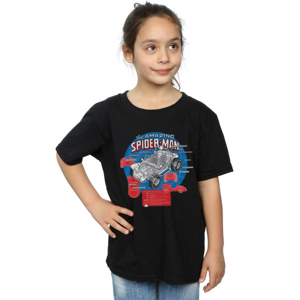 Marvel Girls Spider-Man Spider-Buggy Breakdown bomuld T-shirt 9 sort 9-11 år