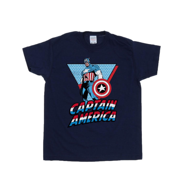 Marvel Boys Captain America Triangle T-shirt 12-13 år Deep N Deep Navy 12-13 år