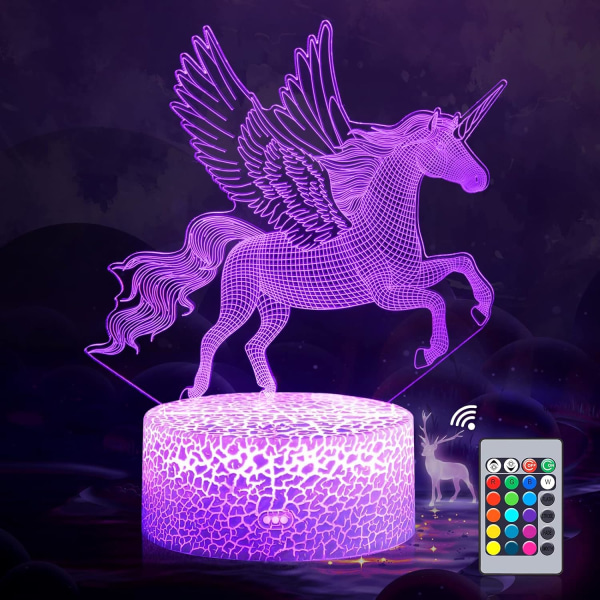 Unicorn Gaver Unicorn Night Light 3D Unicorn Lampe til børn m