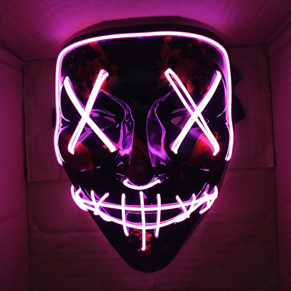 LED Glow Mask EL Wire Light Up The Purge Movie Costume