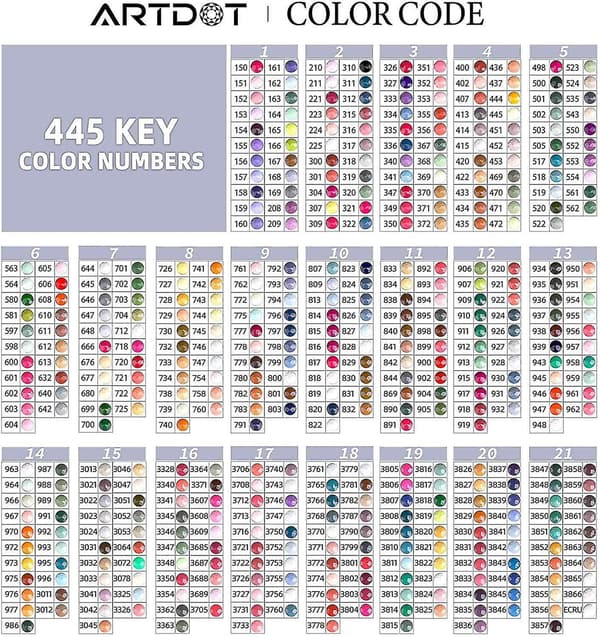 Artdot Timanttimaalaustarvikkeet 445000 Pyöreää Helmeä -XF7-