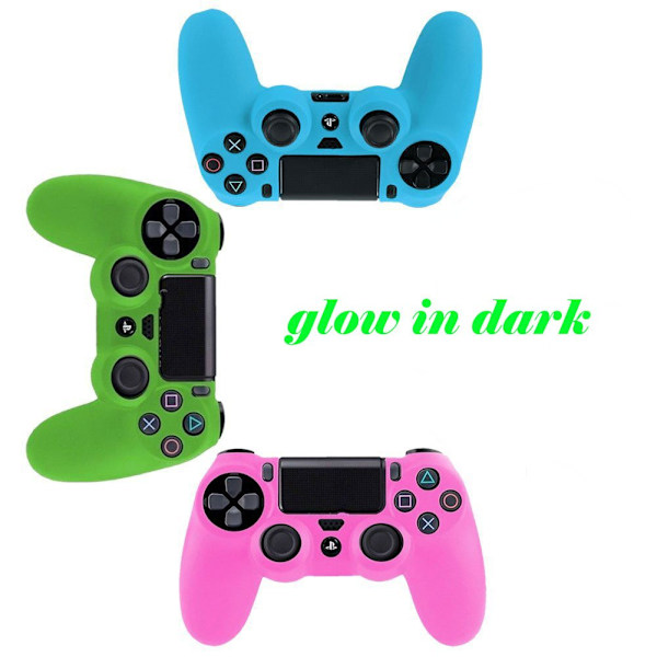 3-pack lysande PlayStation 4-kontroller, PlayStation 4 Gamepads, PS4-kontroller Silikon skyddande hudfodral