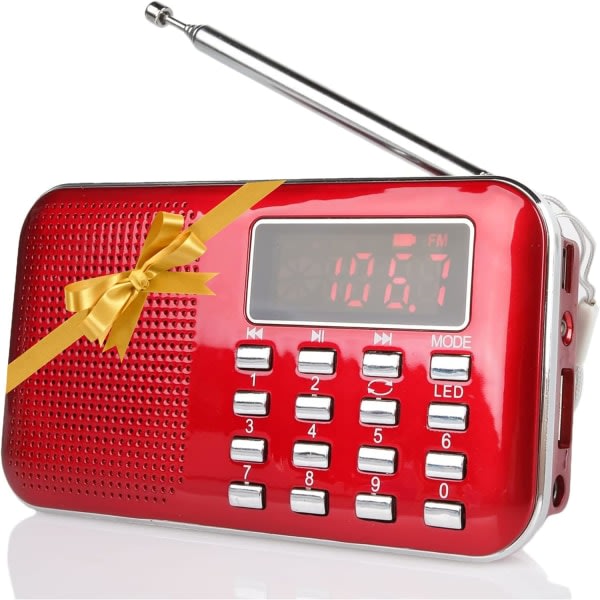 Bærbar radio FM AM Lille MP3-afspiller med hovedtelefonstik Batteridrevet