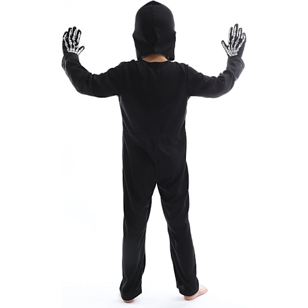 Party Kids Skelet Kostume Glow in the Dark Skelet Halloween Skelet Kostumer til Drenge og Piger Størrelse L (130-140) L