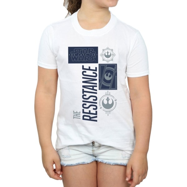 Star Wars Girls The Last Jedi The Resistance T-shirt i bomull 7-8 Vit 7-8 år