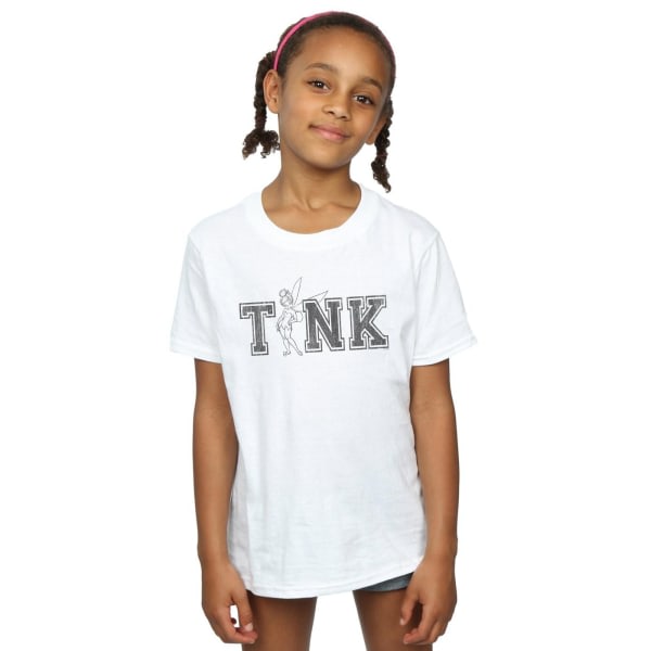 Disney Girls Tinker Bell Collegiate Tink Cotton T-paita 9-11 Ye White 9-11 vuotta