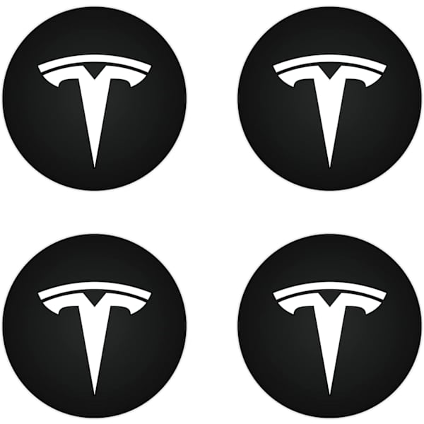 Navikapselit (4 kpl) Tesla Model Y Model 3 -muokkausnavikapseleihin (Valkoinen/Matta Musta)-XF3-