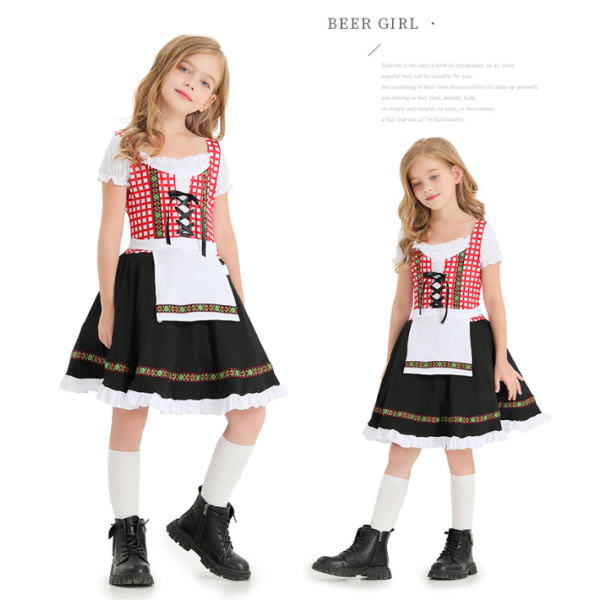 Tysk Oktoberfest-kostyme for jenter Dirndl-kjoler Svart L