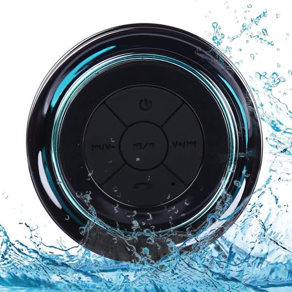 Trådløs Bluetooth højttaler, vandtæt bruseradio, blå