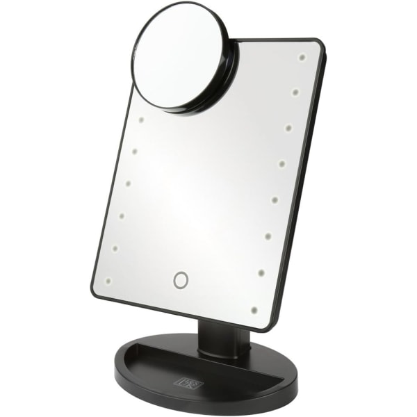 Sminkspegel LED-uplyst belyst kosmetisk spegel med lampor Skrivbord fristående bärbar svart