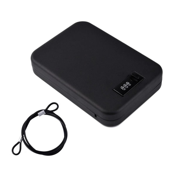 Mini Portable kassaskåp med lösenordslås i svart
