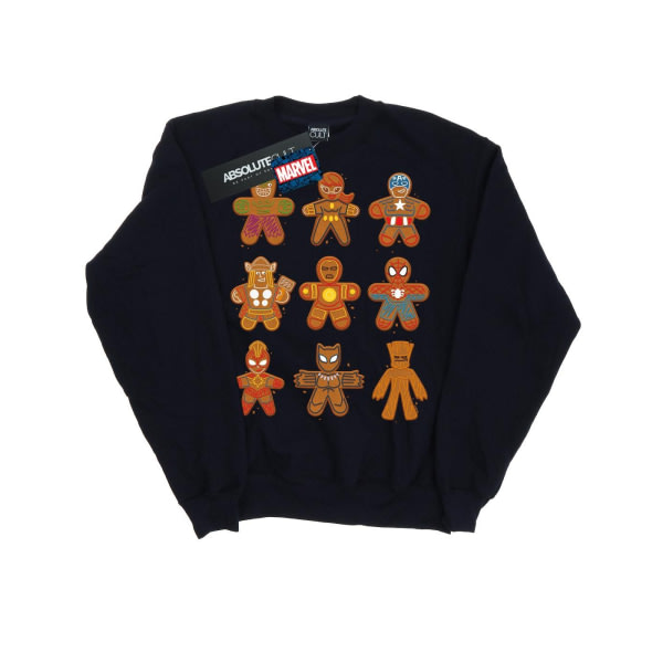 Marvel Dame/Ladies Avengers Christmas Gingerbread Sweatshirt Navy Blue M