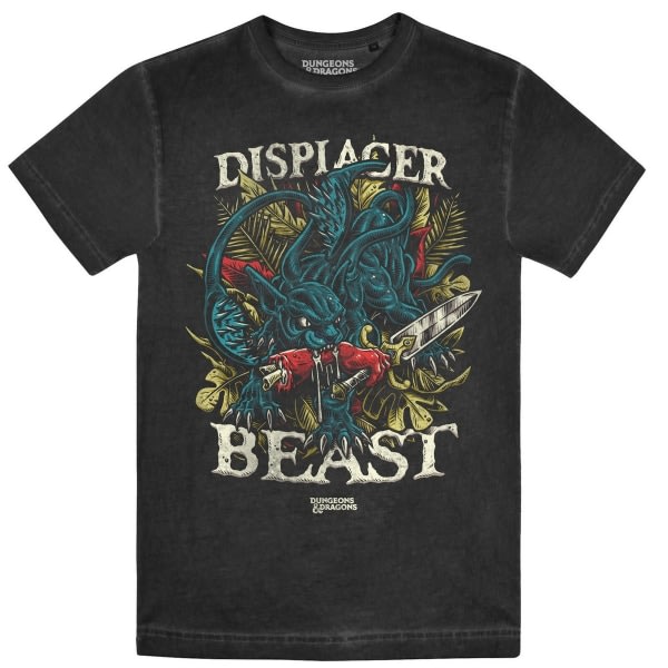 Dungeons & Dragons Herre Displacer Beast Vintage T-Shirt XL Wash Washed Sort XL
