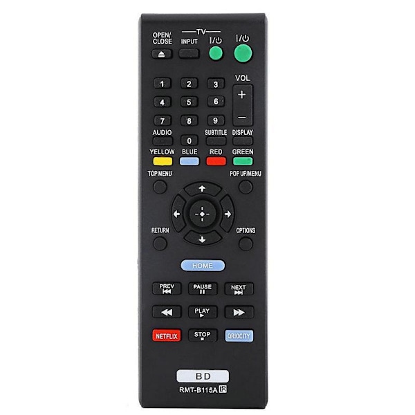Universal fjernkontroll RMT-B115A for Sony Blu-ray-spiller Svart black one size