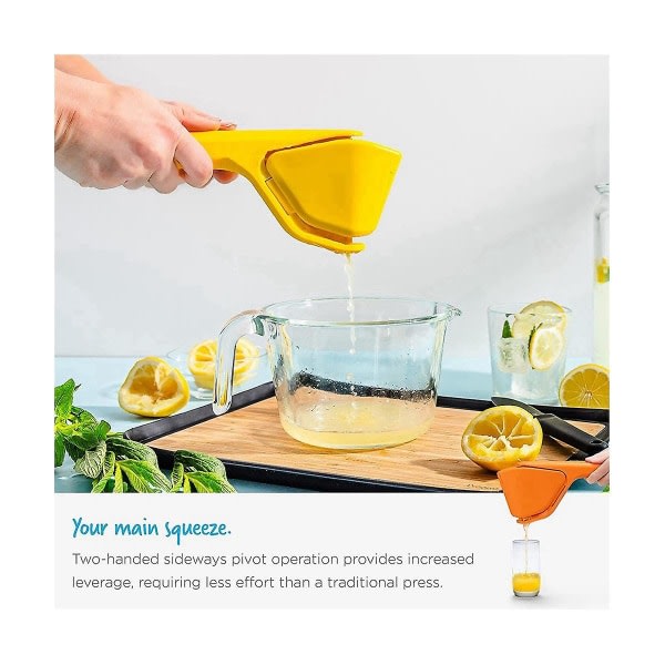 Sitron juicer, lettpresset manuell sitron juicer, juicer som kan brettes flat for plassbesparende oppbevaring.