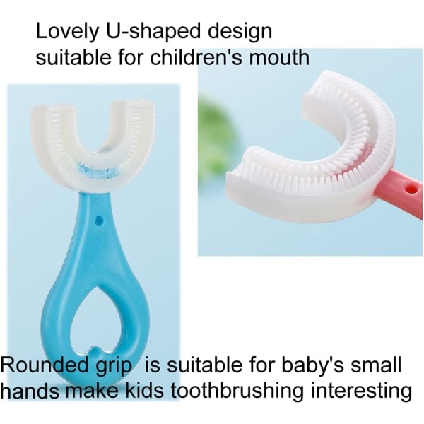 2 kpl U-muotoinen lasten hammasharja, myös Premium pehmeä manuaalinen koulutus