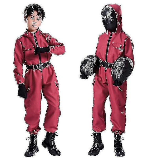 Børnenes Blåkläder Spil Kostume Cosplay Jumpsuit + Blåkläder Spil Maske Halloween Outfit Gavefest 140 140