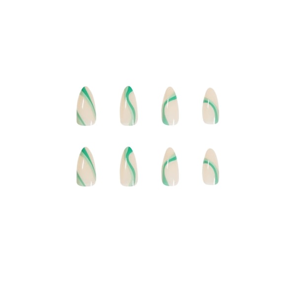 24 stk Press on Nails Korte falske akrylnegler for kvinner
