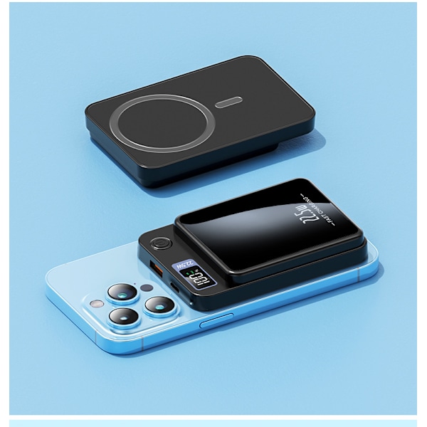 Magnetisk portabel laddare 20000 mAh Snabbladdning 22,5W Portabel MagSafe Power Bank Lila 20 000 MA green