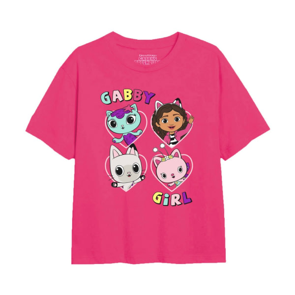 Gabby´s Dollhouse Girls Friends Hearts T-shirt 7-8 år Fuchsi Fuchsia 7-8 år