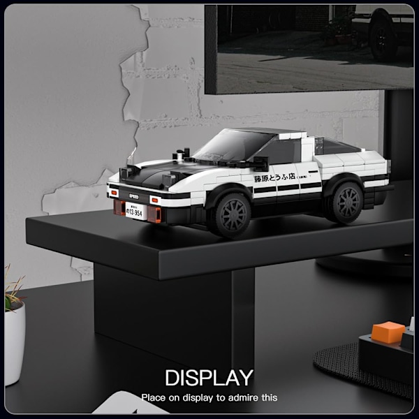 Initial D AE86 Bilbyggeri Legetøj med Akryl Displayfodral Model Racingsport Bil Legetøjsbyggeklodssæt 27013 Samleobjekt Racingbil Sæt