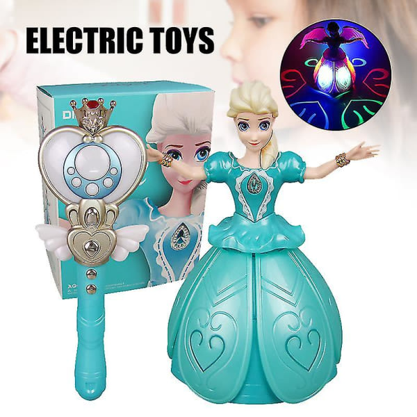 Electric Dancing Princess Doll -kaukosäädin Disney Frozen Elsa pyörivät musiikkilelut valolla