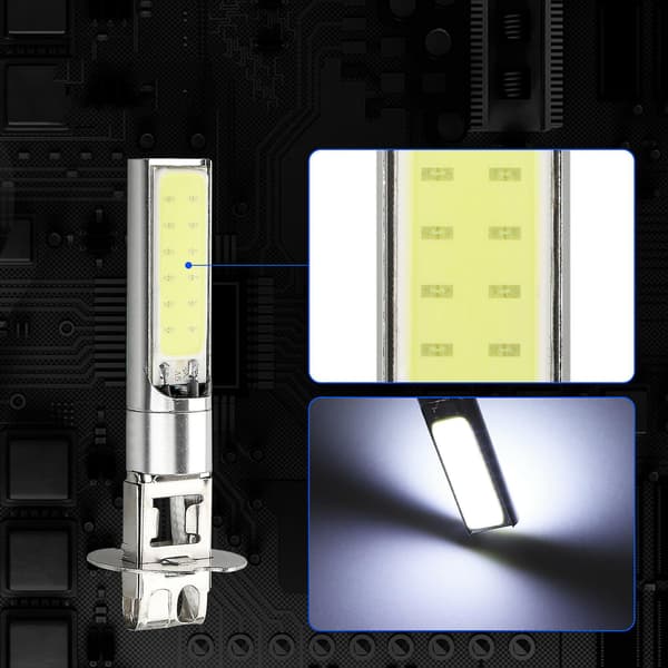 2 stk H3 Dim-/ekstralys Cree LED-lamper 6000k Klarhvit 100w 6000lm-FF-