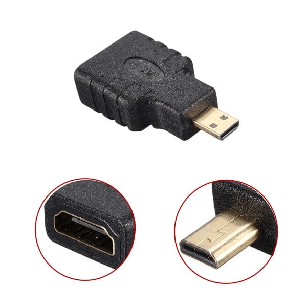 Guldbelagt Micro-HDMI til HDMI Adapter black 11