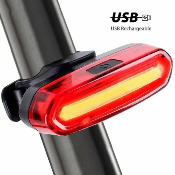 Kraftig cykelbaglygte, USB genopladelig LED-cykellygte