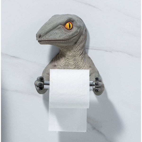 3D Dinosaur Holding Roll of Toilet Tissue Wall Mounted Toilet