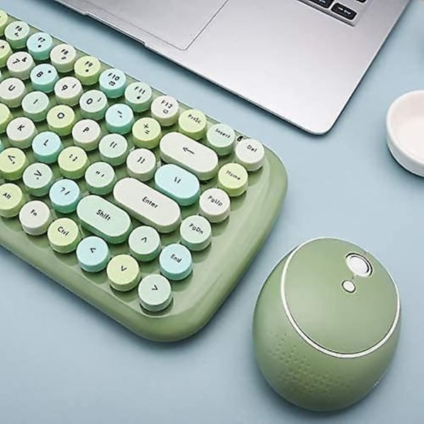 Mofii Trådlöst Mini Candy Tangentbord Mus Combo Set Blandade Färger 2.4g Green