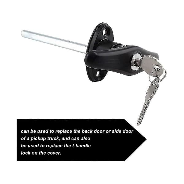 Locking T-Handle for Truck Bed Covers, Locks for RVs and Lids, T-Handle for Awnings - Repla-Yvan Black-FF-