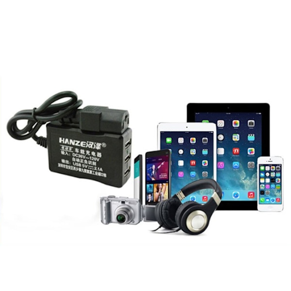 3-porters ladeadapter E-sykkel Elsykkel DC-omformer DC36V 48V 72V 120V til 5V 2.1A USB-lader for telefon Nettbrett GPS-XF3-