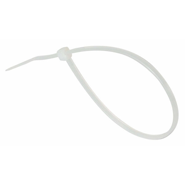 100-pakningskabelbånd, hvit/naturlig, 200 mm x 2,5 mm, førsteklasses plastkabelbånd