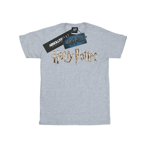 Harry Potter Girls Full Color Logo puuvillainen T-paita 7-8 vuotta Sp Urheilu harmaa 7-8 vuotta