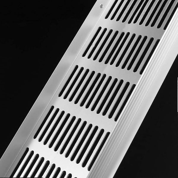 2-delt rektangulært ventilationsgitter Aluminium Sølv 300 X 100 Mm Ventilationsgitter Til Skoskab Skab Vask Køkken Komfur Skab Vitrine