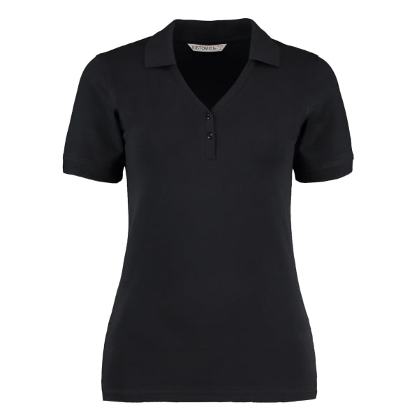 Kustom Kit dame/dame Sophia poloskjorte med v-hals 16 UK Black Black 16 UK
