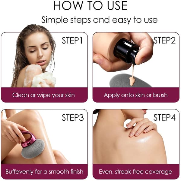 Stor Kropsmakeupbørste, Selvbruner Foundation Blending Børste til Ben og Krop, Veganske Børster, Ergonomisk Applikator