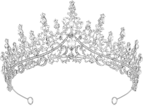 Silver Tiara Pannband Hårsmycke Elegant för Olika Tillfällen silver
