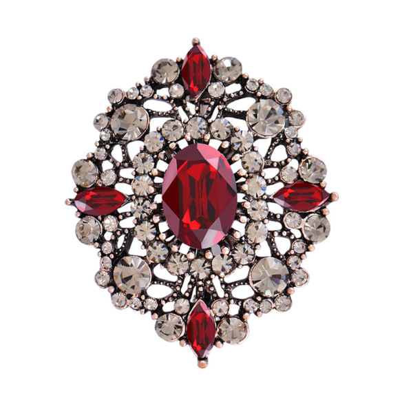 Vintage diamantbrosje for kvinner Oval Crystal Rhinestone Garme
