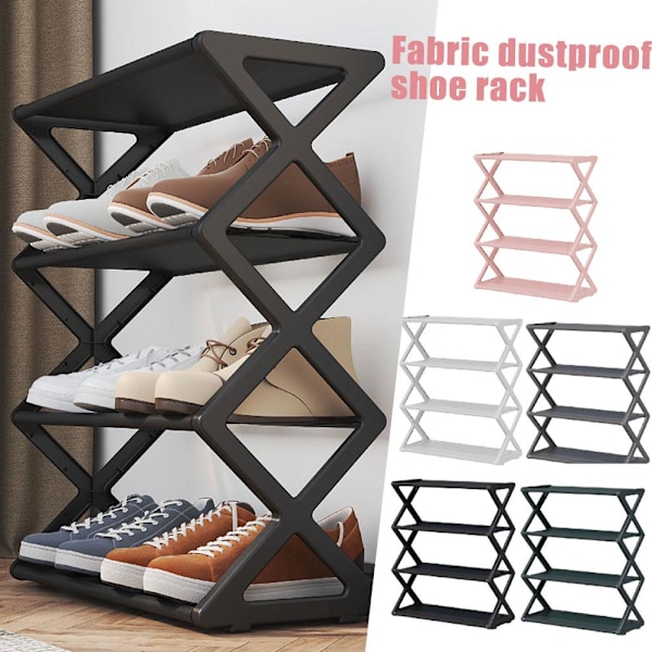 Skohylle 4 etasjer DIY smal liten frittstående skooppbevaring T