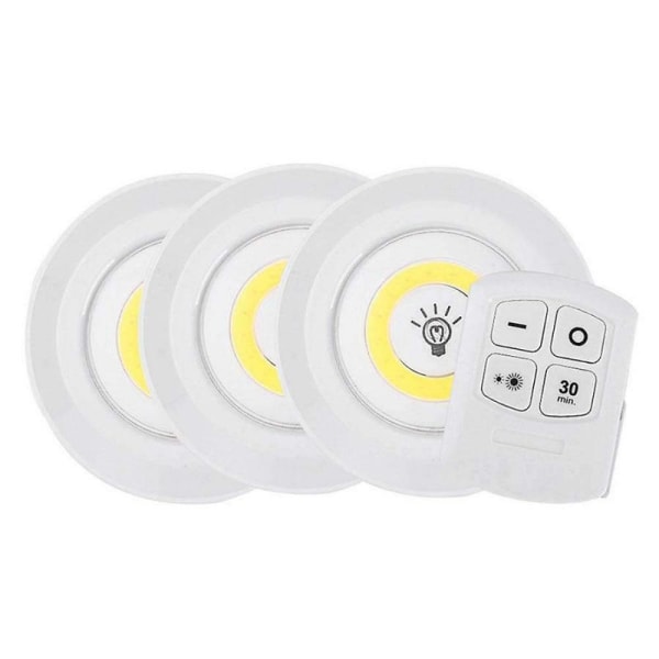 3-Pack Självhäftande LED-kohdevalot med Fjärrkontroll 1-Pack