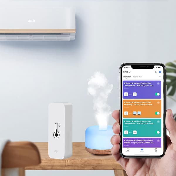 4 x Tuya Wifi Temperatur- og Luftfuktighetssensor Innendørs Termometer Hygrometer-FF- 4