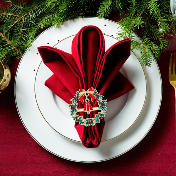 Julkrans Servettringar 6PCS Jul Servettringar, Christm